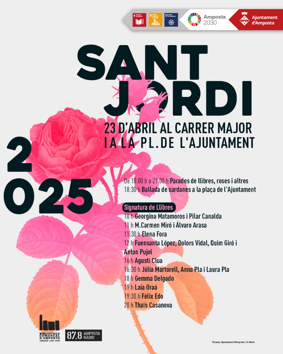 Amposta celebrarà el Sant Jordi amb parades al carrer Major i la plaça de l’Ajuntament