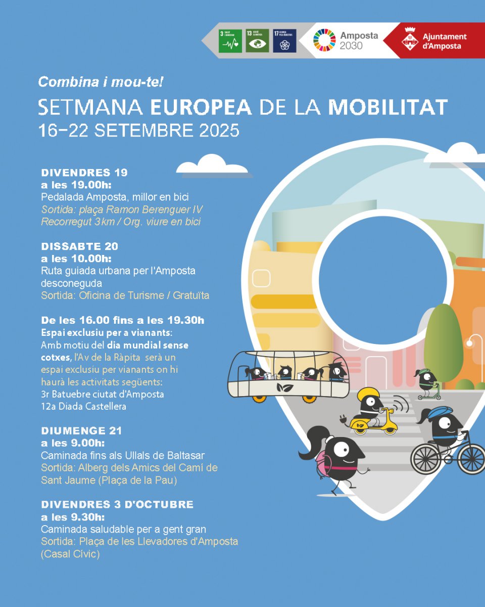 Amposta programa diferents activitats per la Setmana Europea de la Mobilitat Sostenible