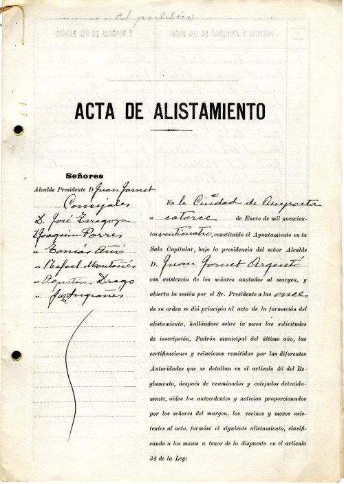 Ajuntament d´Amposta > Comunicació > El projecte Mostrem! de l’Arxiu Comarcal del Montsià exposa un document del Fons Municipal d’Amposta