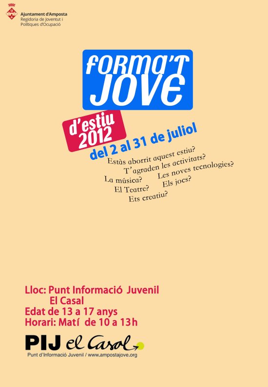 Ajuntament d´Amposta > Comunicació > L’àrea de Joventut engega les activitats d’estiu per infants i joves