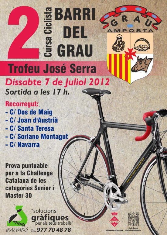 Ajuntament d´Amposta > Comunicació > 2a CURSA CICLISTA BARRI DEL GRAU