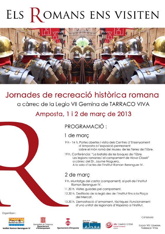 Ajuntament d´Amposta > Comunicació > Els romans ens visiten. Jornades de recreació històrica romana.