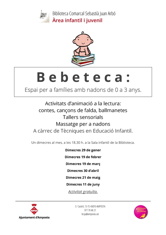 Ajuntament d´Amposta > Comunicació > BEBETECA. Espai per a famílies amb nadons de 0 a 3 anys
