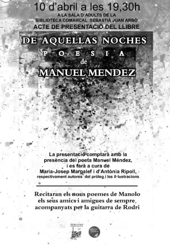 Ajuntament d´Amposta > Comunicació > Presentació del llibre de poesia de Manuel Méndez