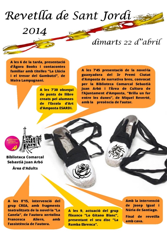 Ajuntament d´Amposta > Comunicació > REVETLLA DE SANT JORDI A LA BIBLIOTECA