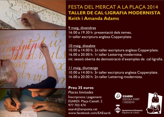 Ajuntament d´Amposta > Comunicació > TALLER DE CALIGRAFIA MODERNISTA