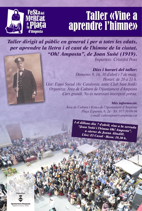 Ajuntament d´Amposta > Comunicació > TALLER «VINE A APRENDRE L’HIMNE»