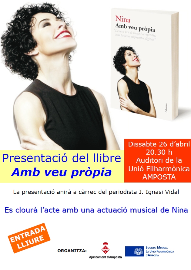 Ajuntament d´Amposta > Comunicació > Presentació del llibre «Amb veu pròpia» de Nina.