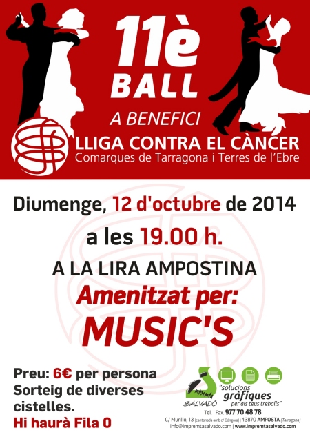 Ajuntament d´Amposta > Comunicació > 11è BALL A BENEFICI LLIGA CONTRA EL CÀNCER