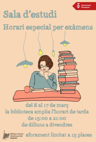 La Biblioteca Comarcal Sebastià J. Arbó amplia els seus horaris per a exàmens previs a Setmana Santa