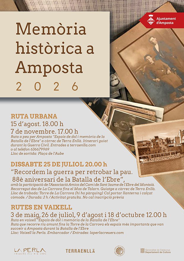 Amposta commemorarà el 88è aniversari de la batalla de l&rsquo;Ebre amb activitats de memòria històrica