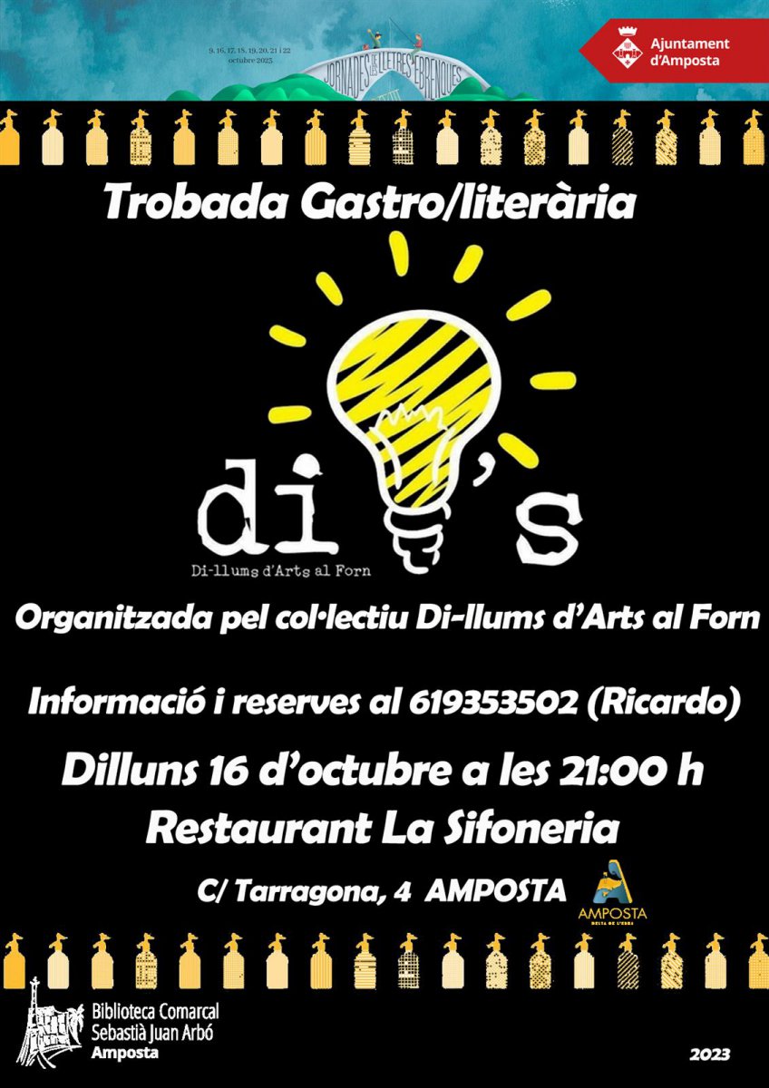 Trobada Gastro/literària. XVIII Jornades de les Lletres Ebreqneus.