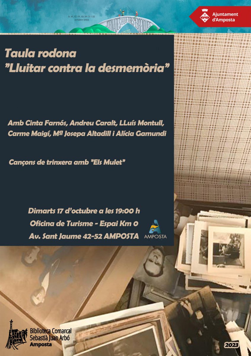Lluitar contra la desmemòria. XVIII Jornades de les Lletres Ebrenques.