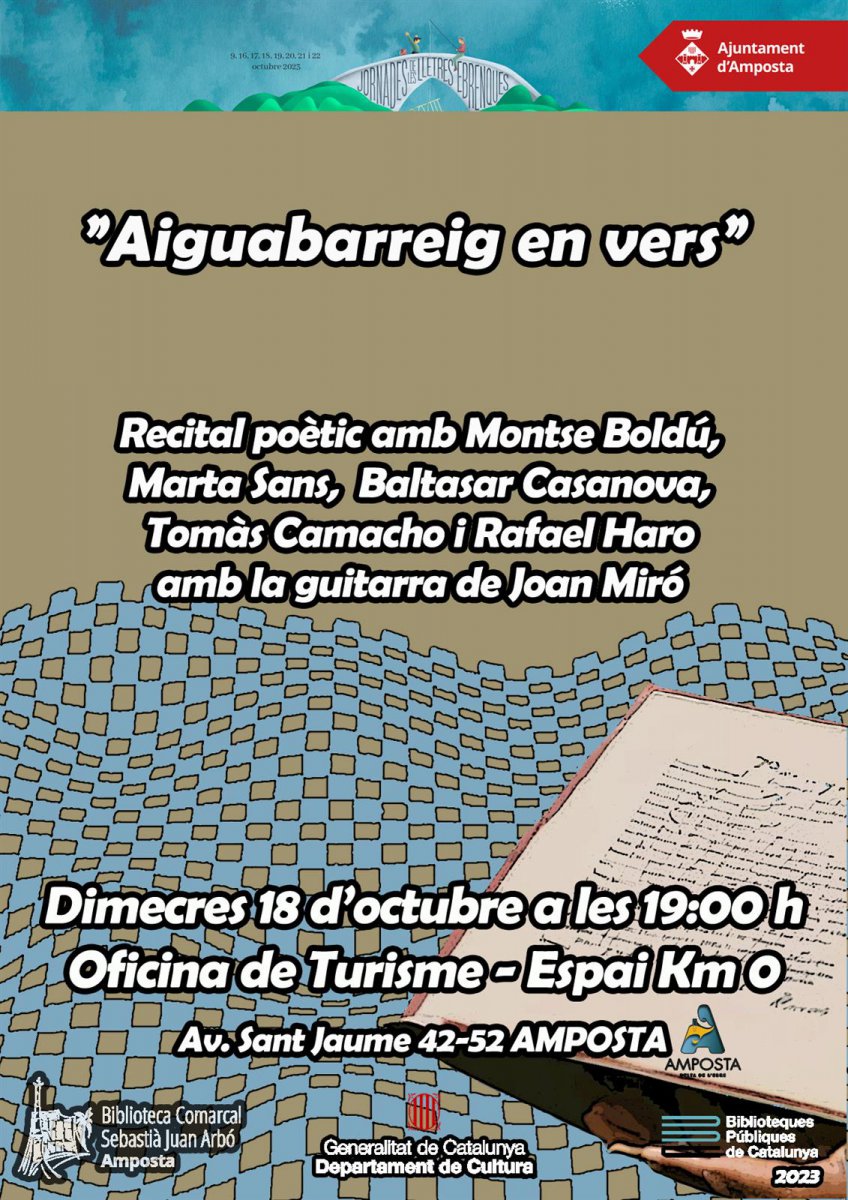Aiguabarreig en vers. XVIII Jornades de les Lletres Ebrenques.