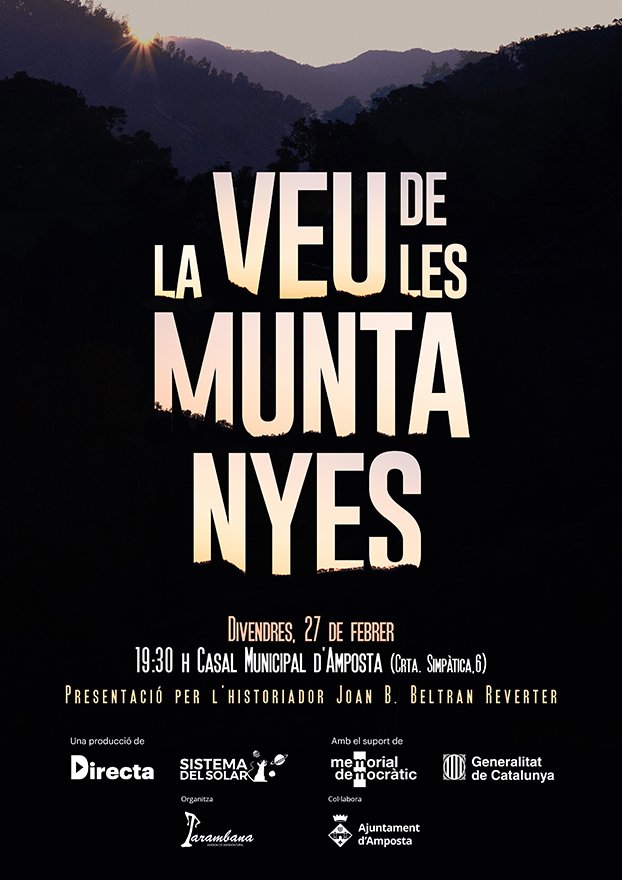 Amposta acull la projecció del documental &rsquo;La veu de les muntanyes&rsquo;, sobre la repressió franquista contra masovers i maquis