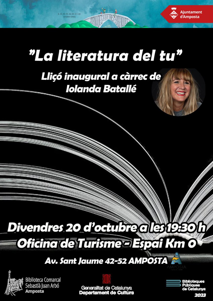 La literatura del tu. XVIII Jornades de les Lletres Ebrenques.