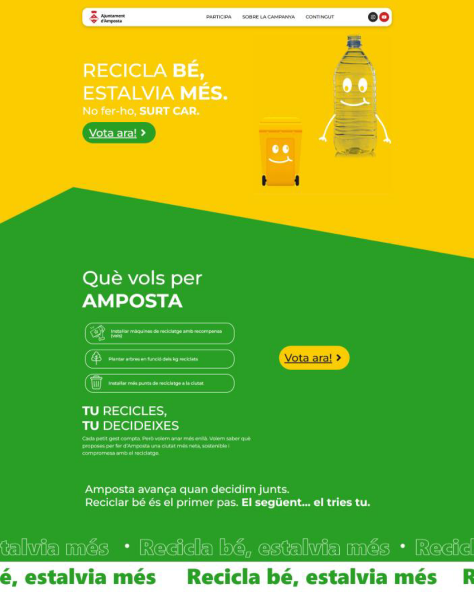 La ciutadania d&rsquo;Amposta tria instal·lar màquines de reciclatge amb recompensa