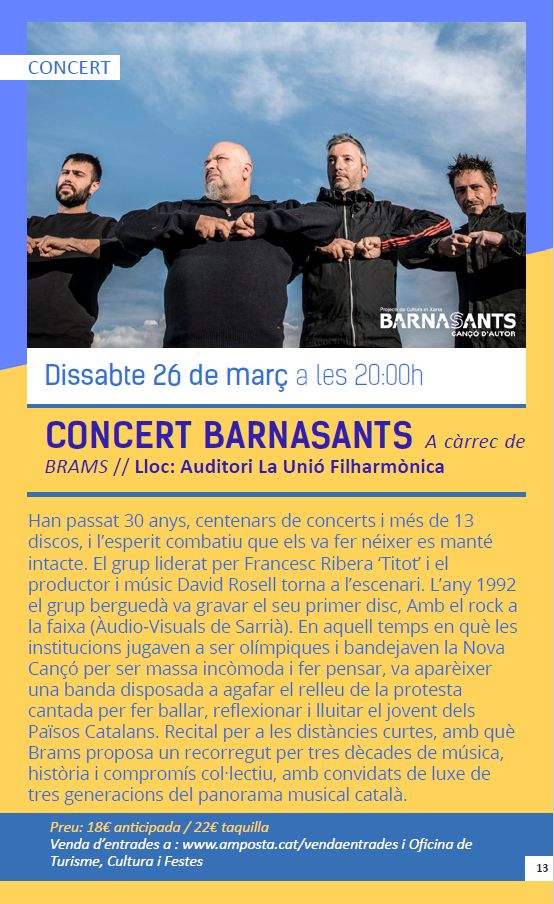 Ajuntament d´Amposta > agenda > Concert BARNASANTS a càrrec de BRAMS