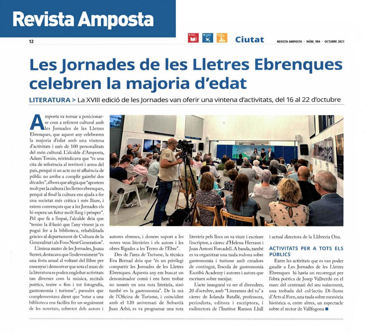 Les jornades de les Lletres Ebrenques celebren la majoria d’edat.