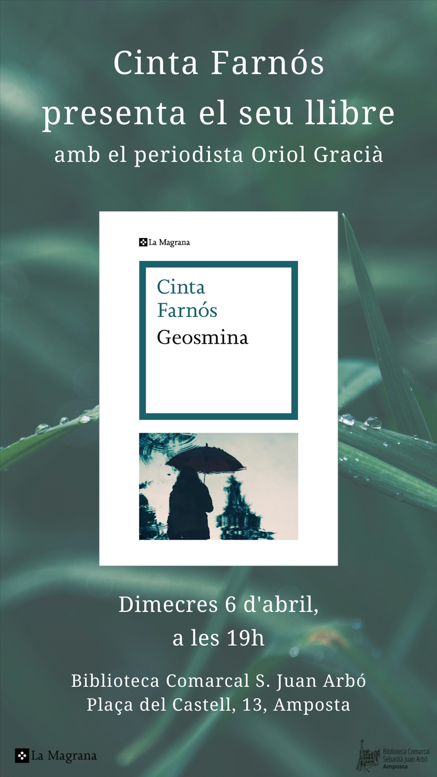 Presentació del llibre "Geosmina" de Cinta Farnós.