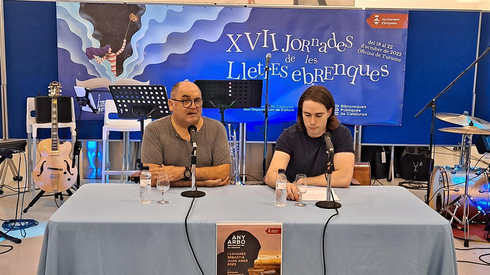 Imatges de la presentació de la convocatòria del 1r Congrés Sebastià Juan Arbó.