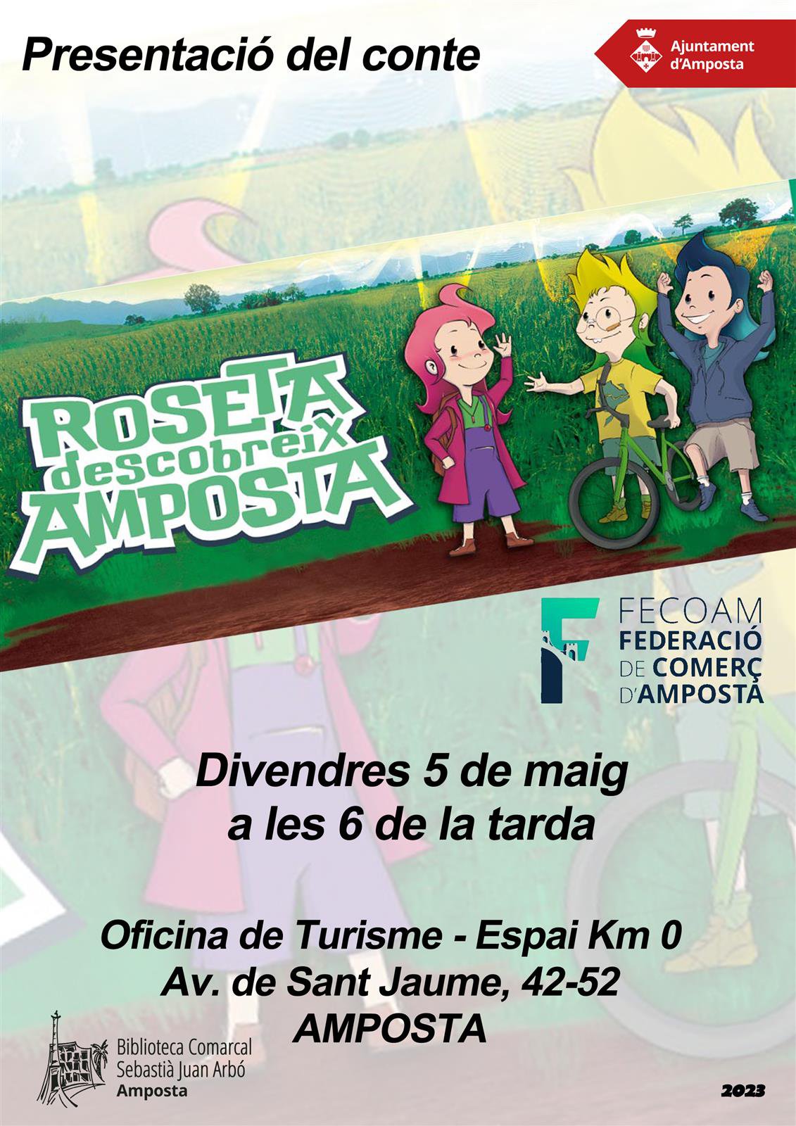 Presentació del conte "Roseta descobreix Amposta", de la Federació de Comerç d’Amposta.