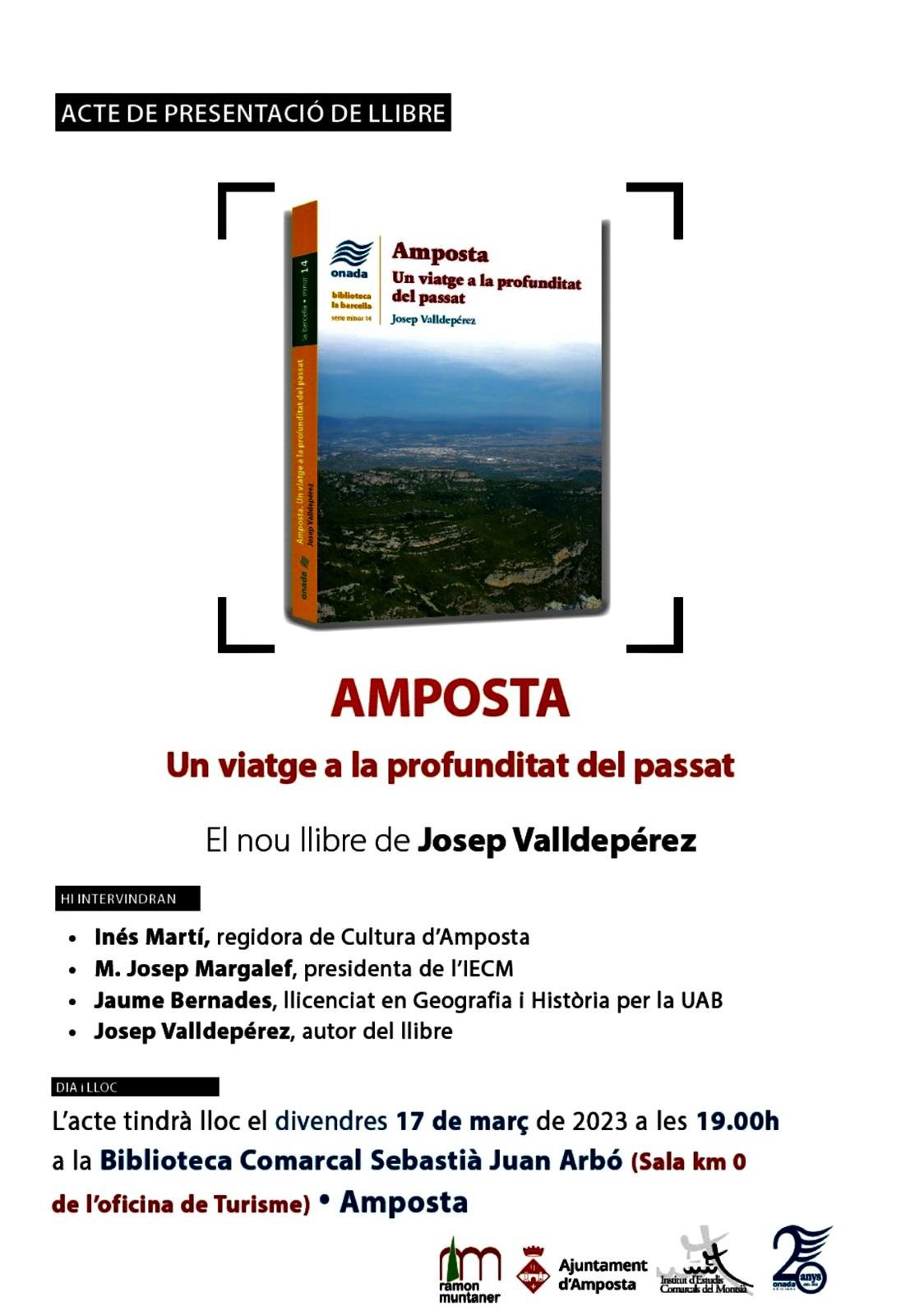 Presentació del llibre "Amposta. Un viatge a la profunditat del passat", de Josep Valldepérez.
