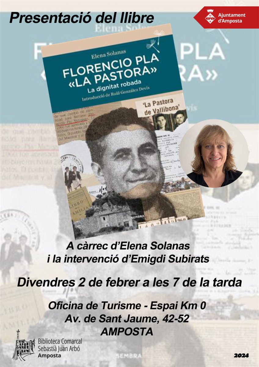 Presentació del llibre "Florencio Pla: La Pastora", d’Elena Solanas.