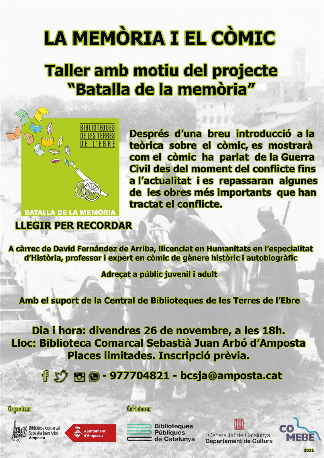 Taller "La memòria i el còmic" amb motiu del projecte "Batalla de la memòria"