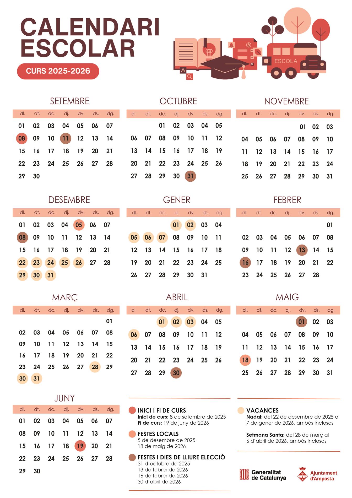 Calendari escolar 2025-2026
