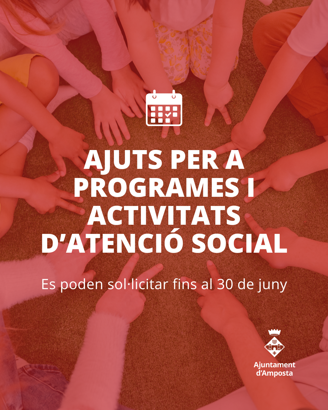 S&rsquo;obre una nova convocatòria d&rsquo;ajuts per a programes i activitats d&rsquo;atenció social a Amposta