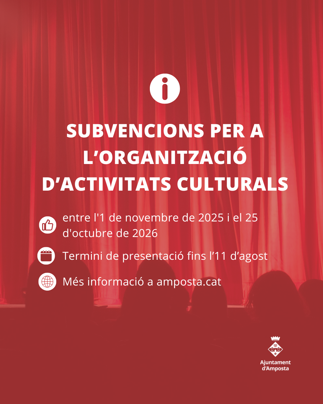L&rsquo;Ajuntament d&rsquo;Amposta destina 55.000 euros en ajudes a la programació cultural