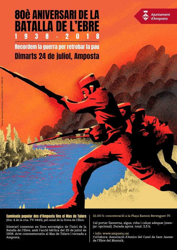 Ajuntament d´Amposta > agenda > #80aniversariBatallaEbre. Recordem la guerra per retrobar la pau. Caminada popular des d’Amposta fins al Mas de Talarn 