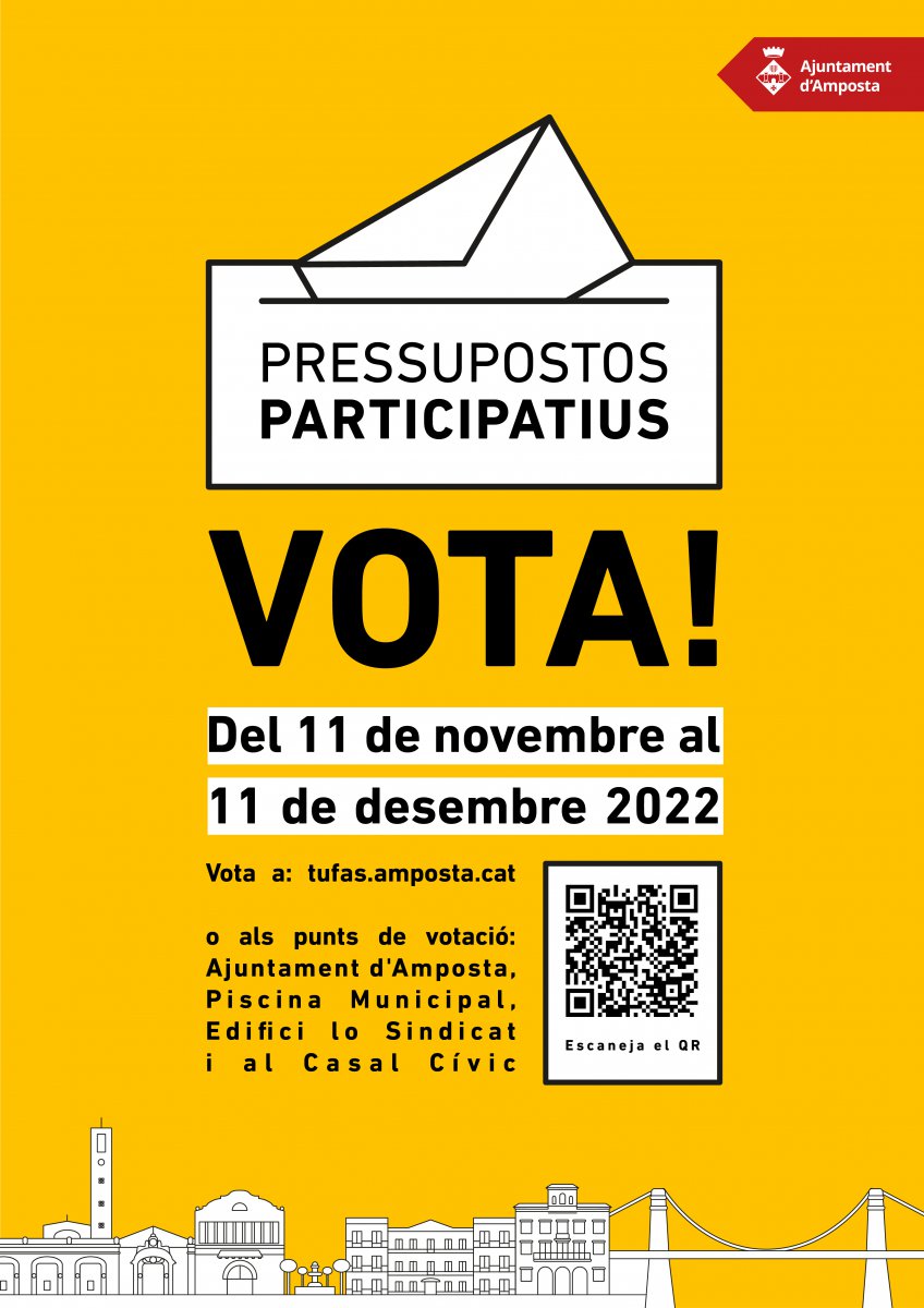 Arranca la fase de votació dels pressupostos participatius Tu fas Amposta! 2022-2023