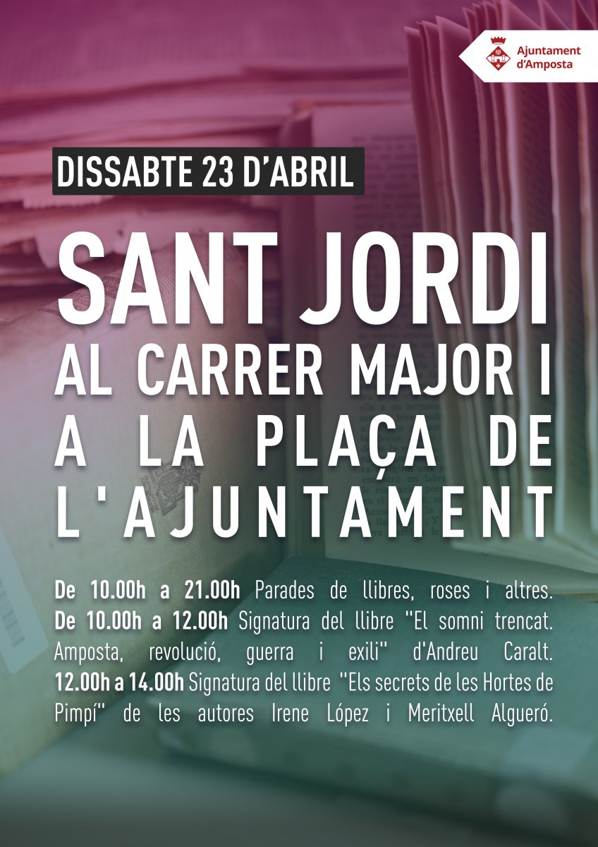 La diada de Sant Jordi es trasllada al carrer Major i a la plaça de l’Ajuntament