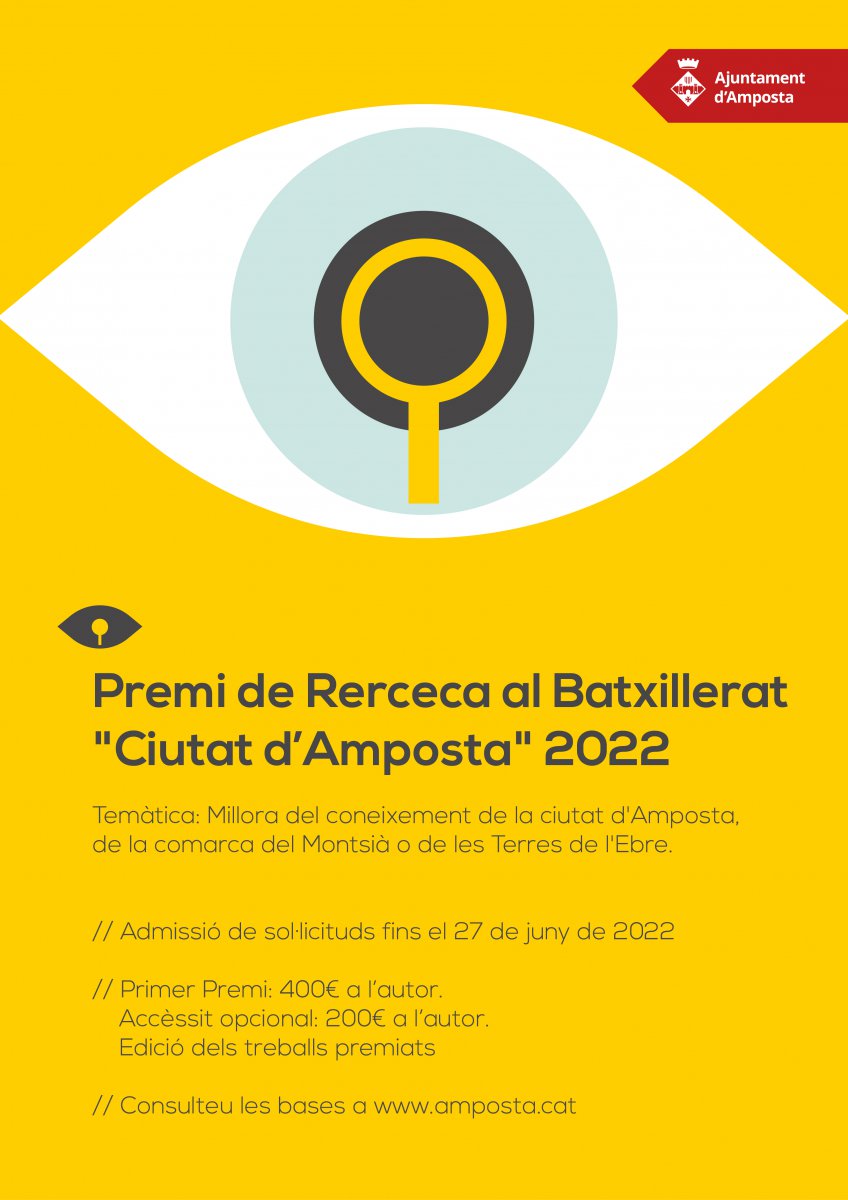 Convocat el XV Premi de Recerca a Batxillerat "Ciutat d’Amposta"