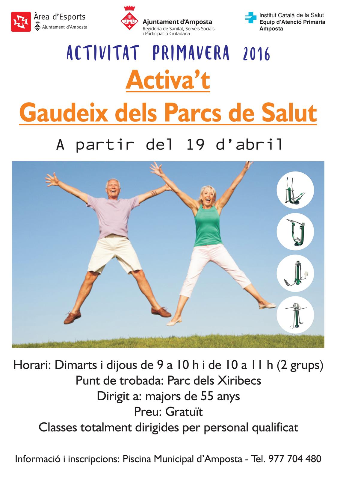 Ajuntament d´Amposta > Comunicació > Nova edició de primavera del programa ’Activa’t, gaudeix dels parcs de salut’