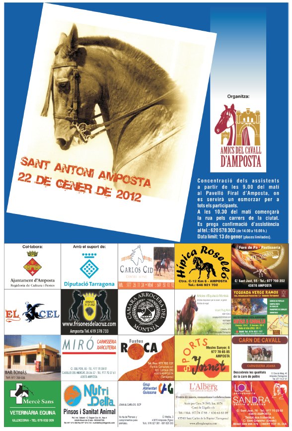 Ajuntament d´Amposta > Comunicació > Celebració de la Festivitat Sant Antoni