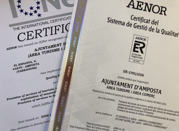Les àrees de Turisme i Comerç de l’Ajuntament renoven el certificat ISO 9001 de qualitat 