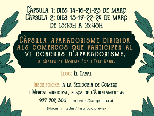 Càpsula formativa d’Aparadorisme per als participants al Concurs d’aparadors de la Festa del Mercat