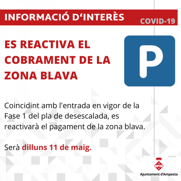 Es torna a activar el pagament de la zona blava