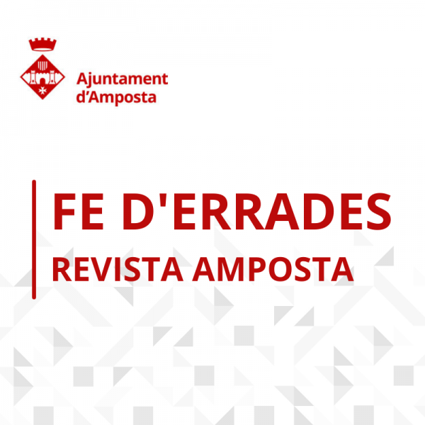 Fe d’errades a la Revista Amposta núm. 956