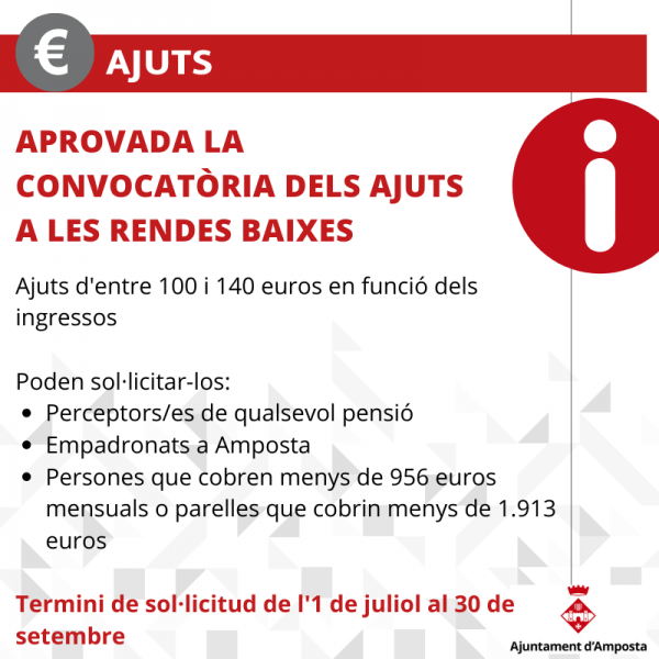 La JGL aprova les bases a les rendes baixes