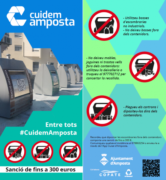’Entre tots cuidem Amposta’, nova campanya per evitar l’incivisme en l’ús dels contenidors