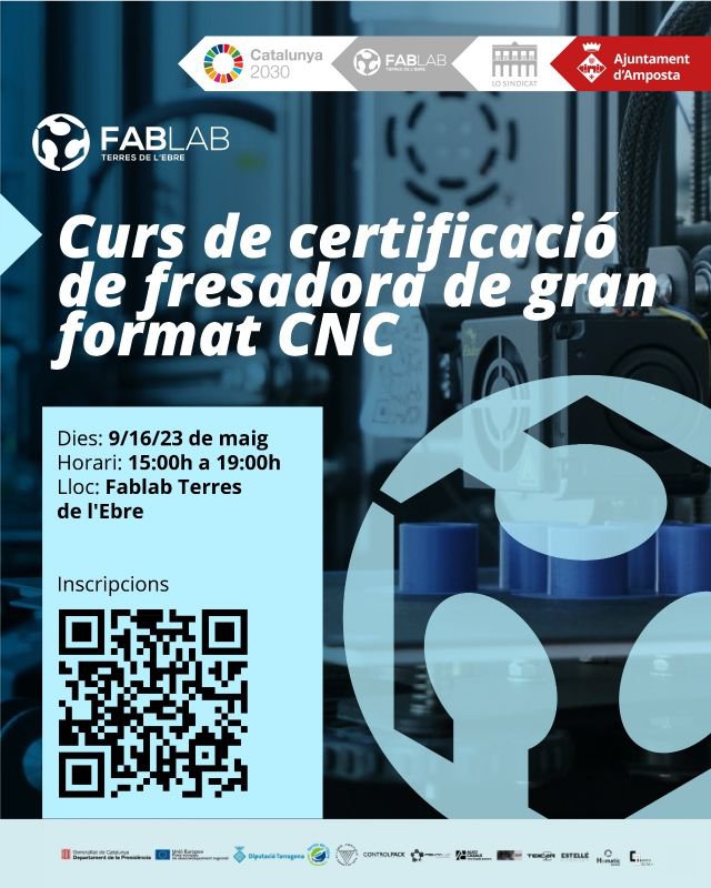 Ajuntament d´Amposta > agenda > Curs de certificació de fresadora de gran format CNC