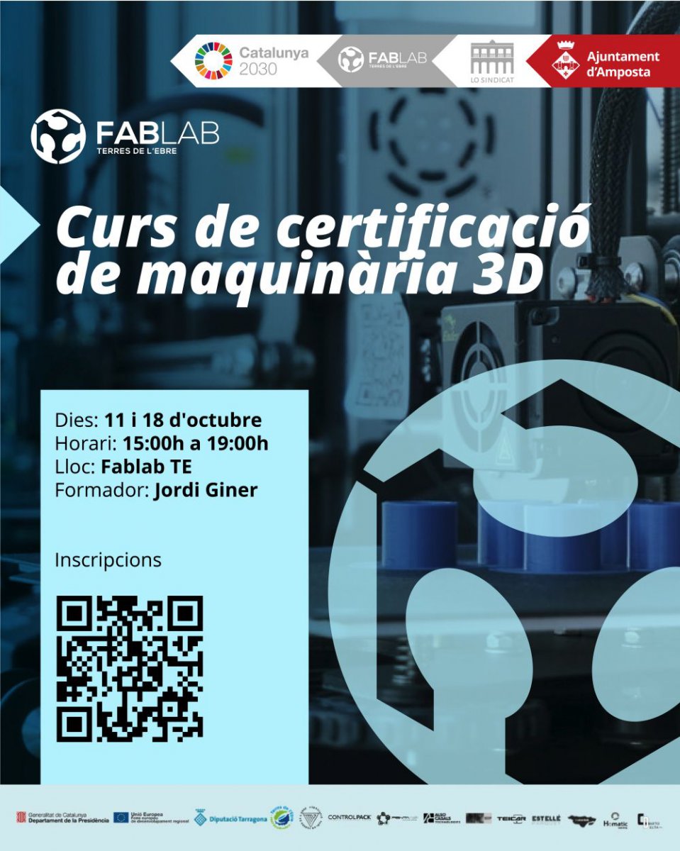 Ajuntament d´Amposta > agenda > Curs de certificació de maquinària 3D