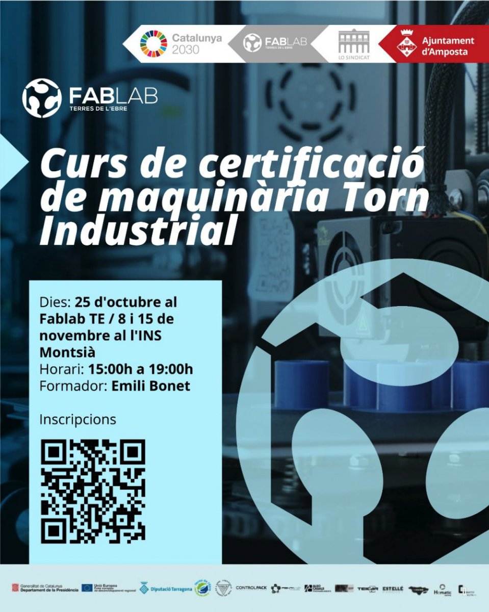 Ajuntament d´Amposta > agenda > Curs de certificació de maquinària Torn Industrial