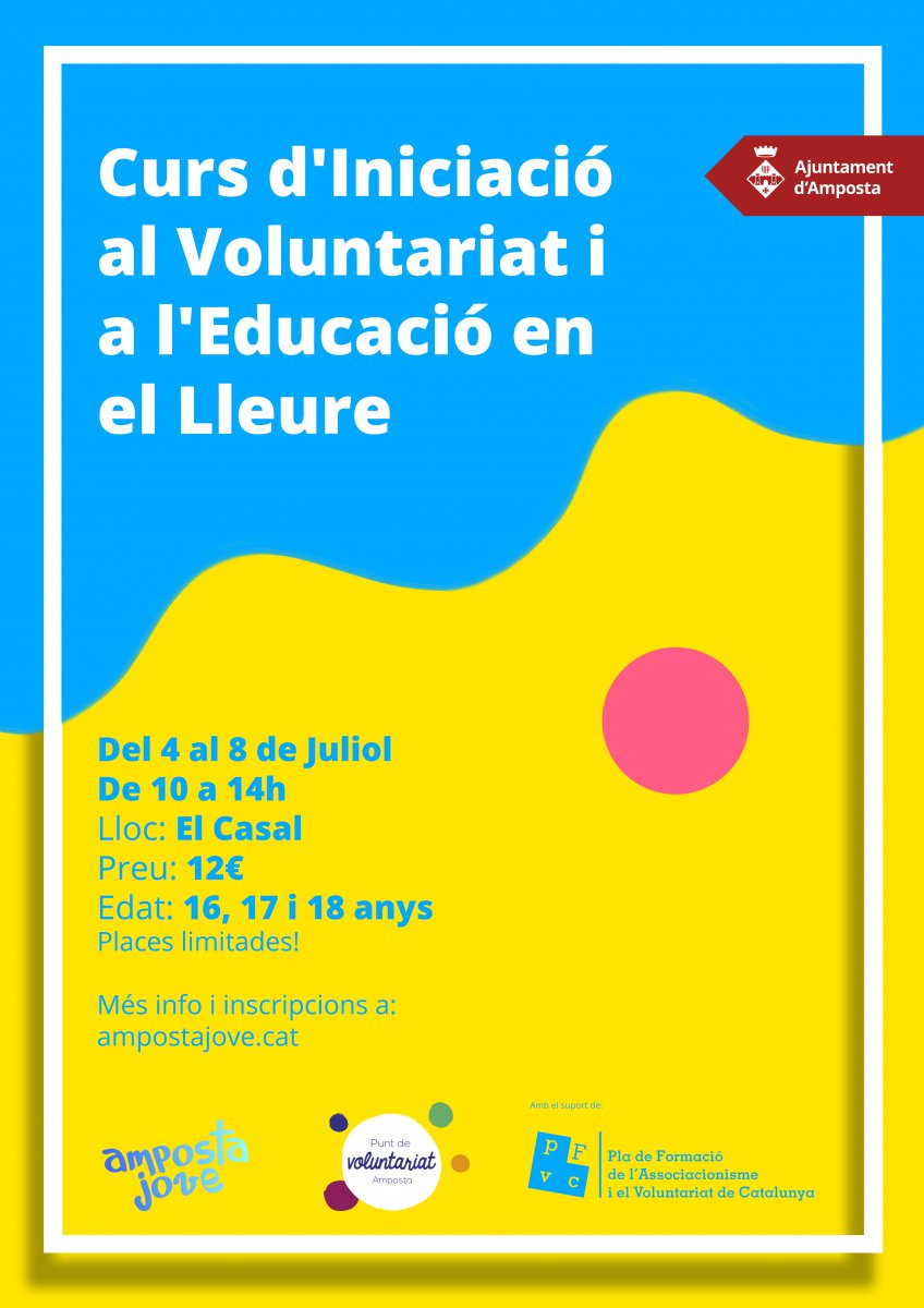 Joventut i el Punt de Voluntariat preparen un curs d’Iniciació al voluntariat i a l’educació en el lleure
