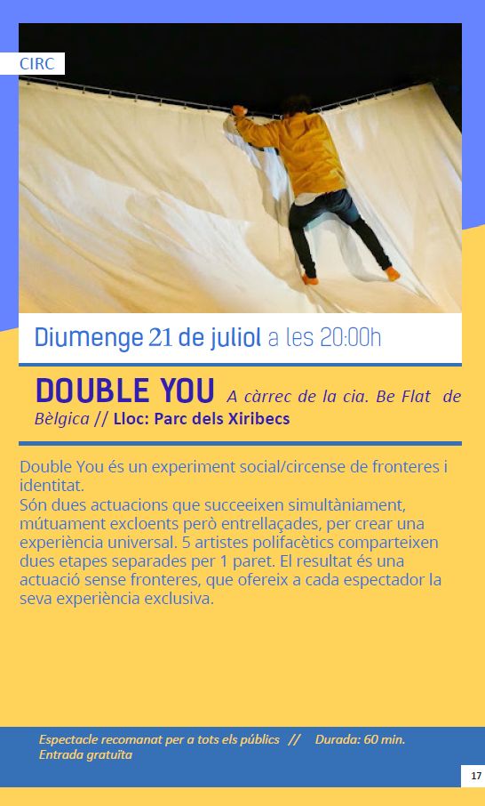 Ajuntament d´Amposta > agenda > CIRC. Double You, a càrrec de la cia. Be Flat de Bèlgica