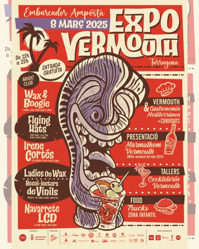 Ajuntament d´Amposta > agenda > Expovermut. Fira de vermut, gastronomia, concerts i xerrades, activitats infantils i inflables.